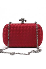 WOVEN LUXARY CLUTCH-WINE