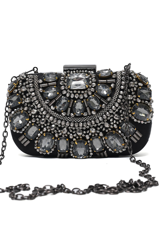 ROYAL CONSTELLATION JEWEL CLUTCH-BLACK