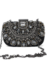 ROYAL CONSTELLATION JEWEL CLUTCH-BLACK