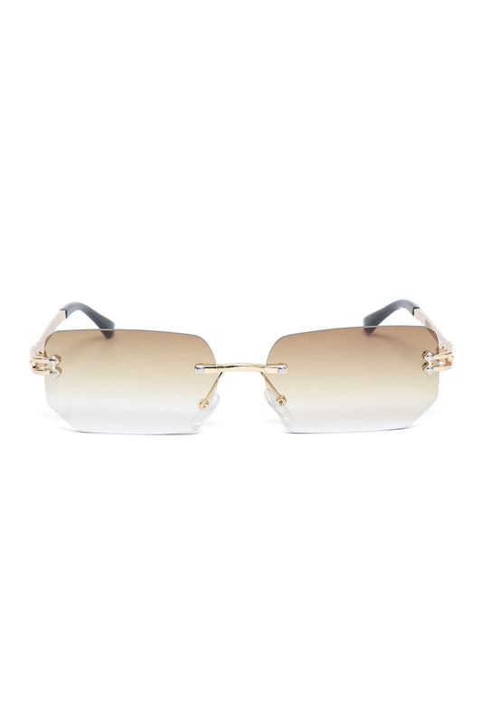 FUTURISTIC STATEMENT SUNGLASSES-BROWN