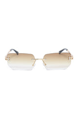 FUTURISTIC STATEMENT SUNGLASSES-BROWN