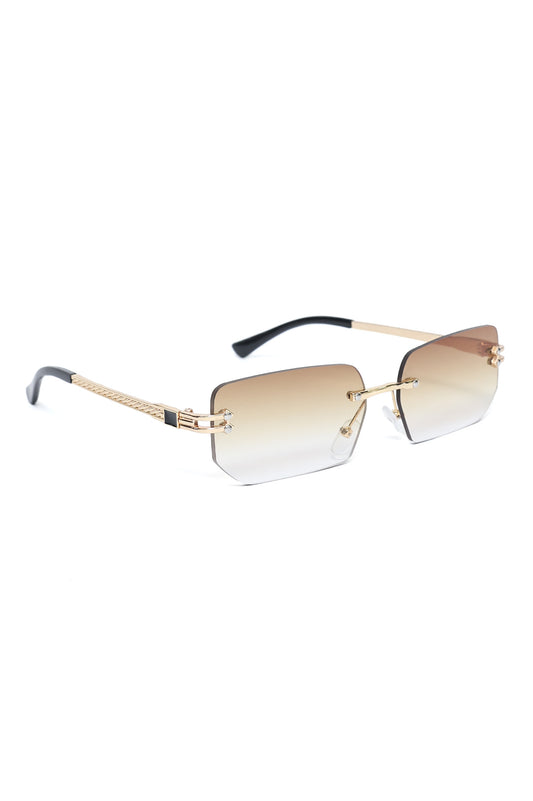 FUTURISTIC STATEMENT SUNGLASSES-BROWN
