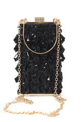 MIDNIGHT GLAM SEQUIN CLUTCH-BLACK