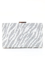 MOSIAC STATEMENT CLUTCH-SILVER