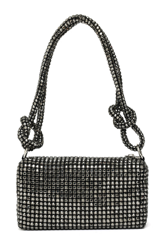DAZZLING GEMSTONE MINI BAG-PEWTER