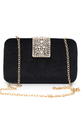 VELVET CLUTCH-BLACK