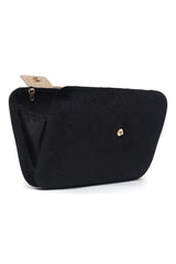 VELVET CLUTCH-BLACK