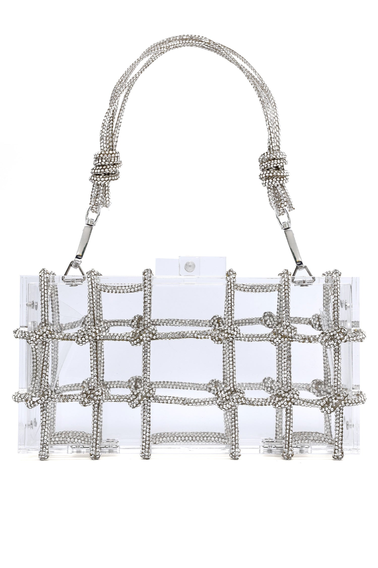 CLEAR CLUTCH-SILVER