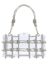 CLEAR CLUTCH-SILVER