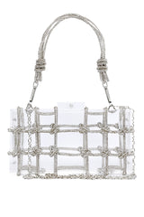 CLEAR CLUTCH-SILVER