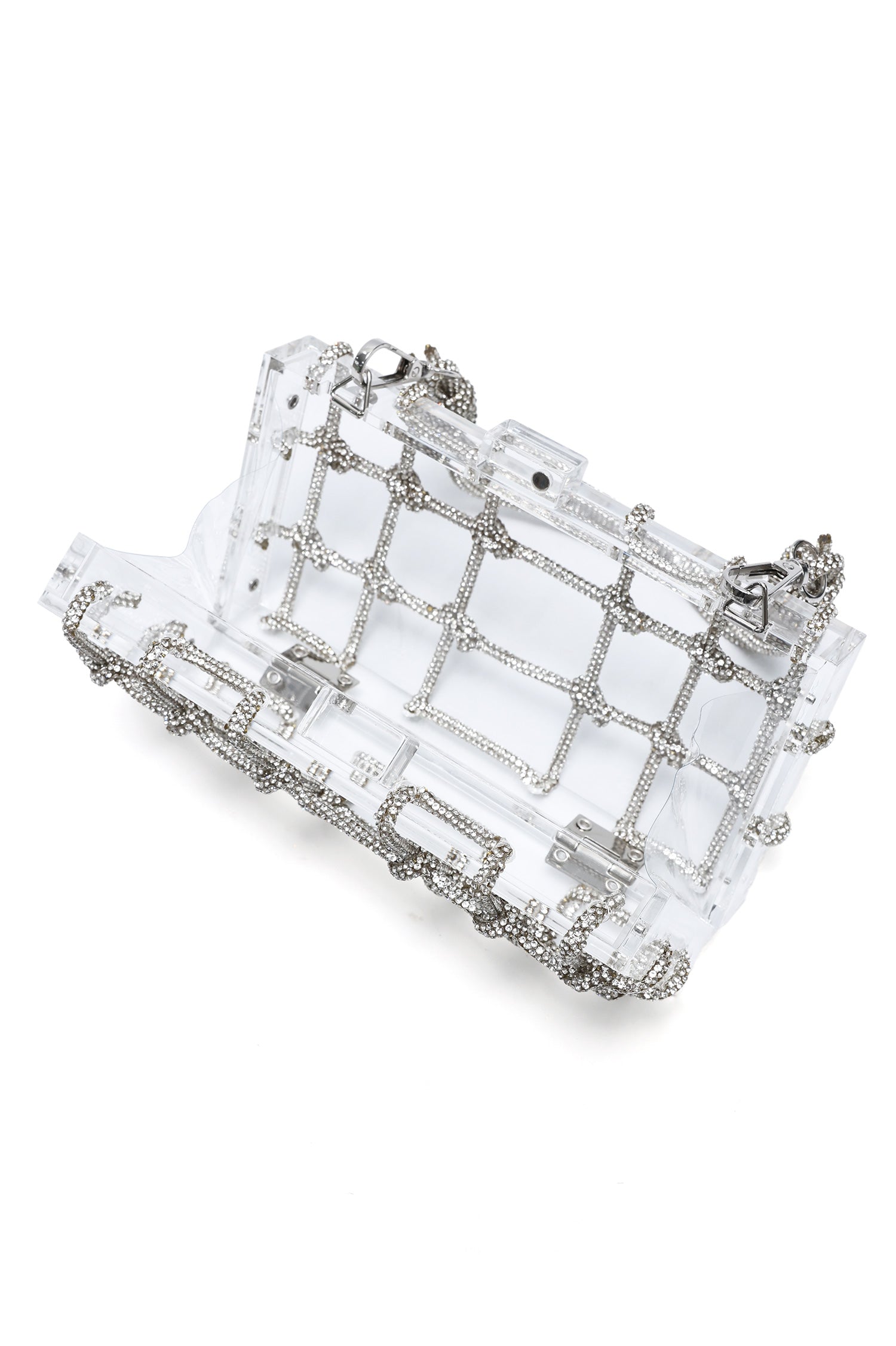 CLEAR CLUTCH-SILVER