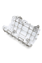 CLEAR CLUTCH-SILVER