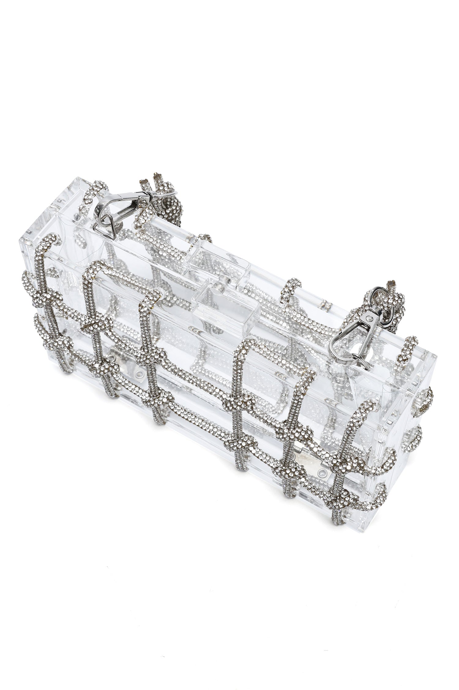 CLEAR CLUTCH-SILVER