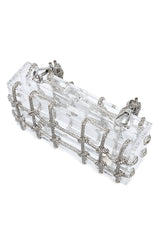 CLEAR CLUTCH-SILVER