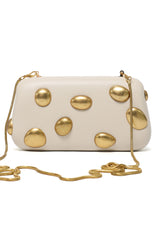 GOLDEN STUD CLUTCH-BEIGE