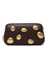 GOLDEN STUD CLUTCH-COFFEE