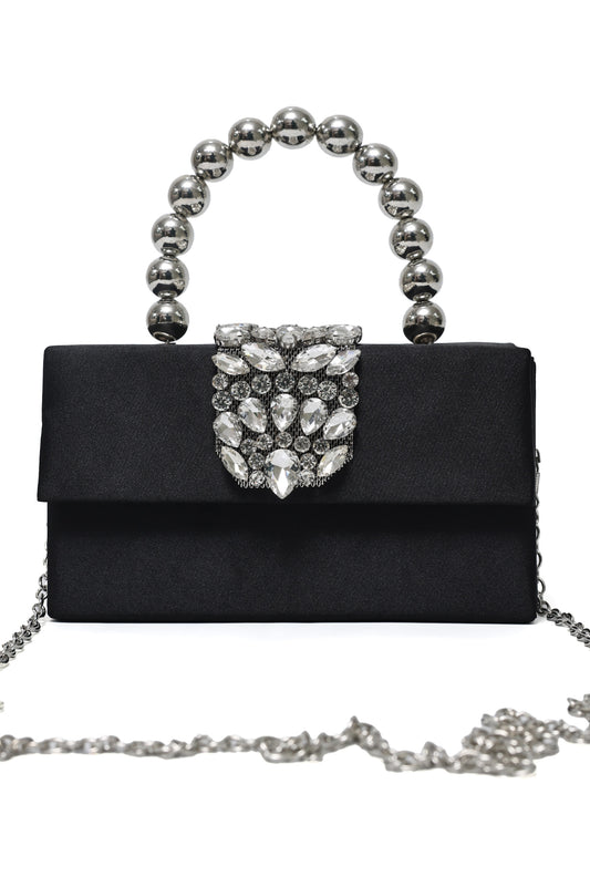 GALA JEWEL CLUTCH-BLACK