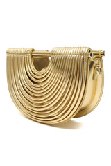 HALF-MOON DESIGNER HAND BAG-GOLD