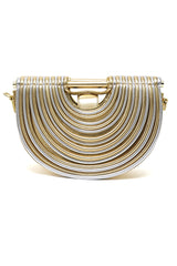 HALF-MOON DESIGNER HAND BAG-LT/GOLD