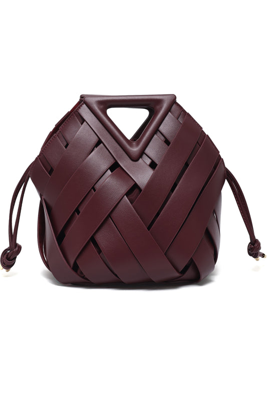 LATTICE MODERN HAND BAG-WINE