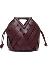 LATTICE MODERN HAND BAG-WINE