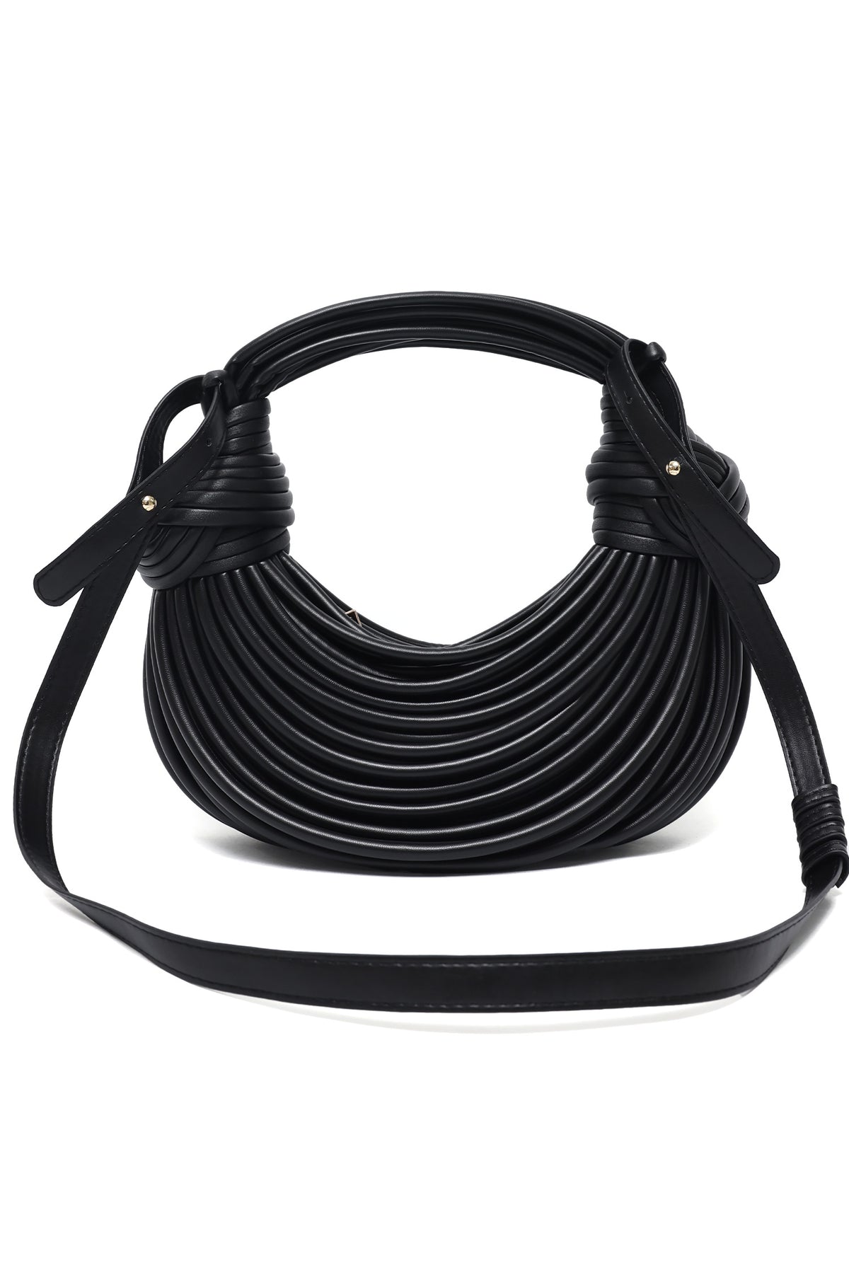 TEXTURED DESIGNER HANDBAG-BLACK