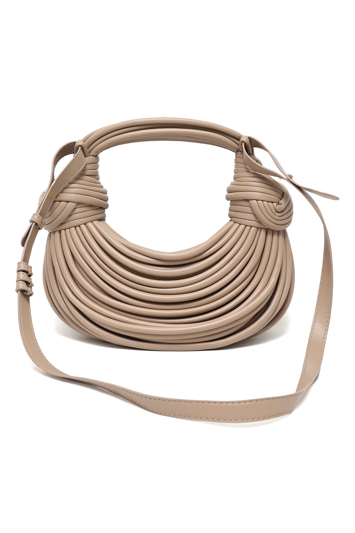 TEXTURED DESIGNER HANDBAG-BEIGE
