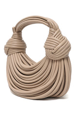 TEXTURED DESIGNER HANDBAG-BEIGE