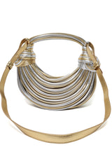 TEXTURED DESIGNER HANDBAG-GOLD