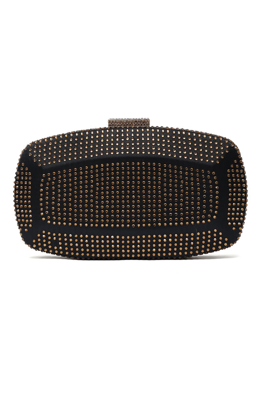 SLEEK LUXURIOUS CLUTCH-BLACK/GOLD