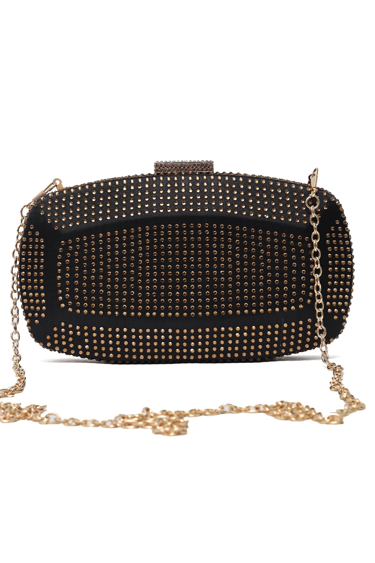 SLEEK LUXURIOUS CLUTCH-BLACK/GOLD