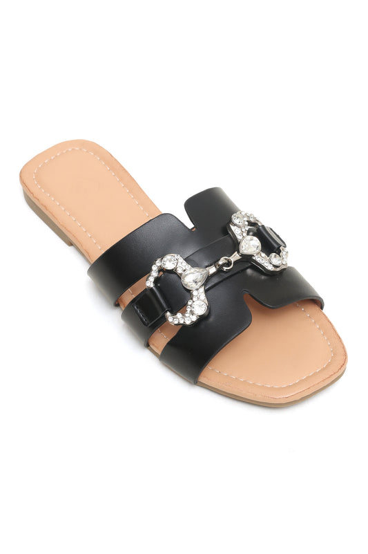 GLITZ GLAM SLIDES-BLACK