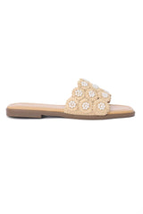 BLOSSOM PEARL SLIDE-BEIGE