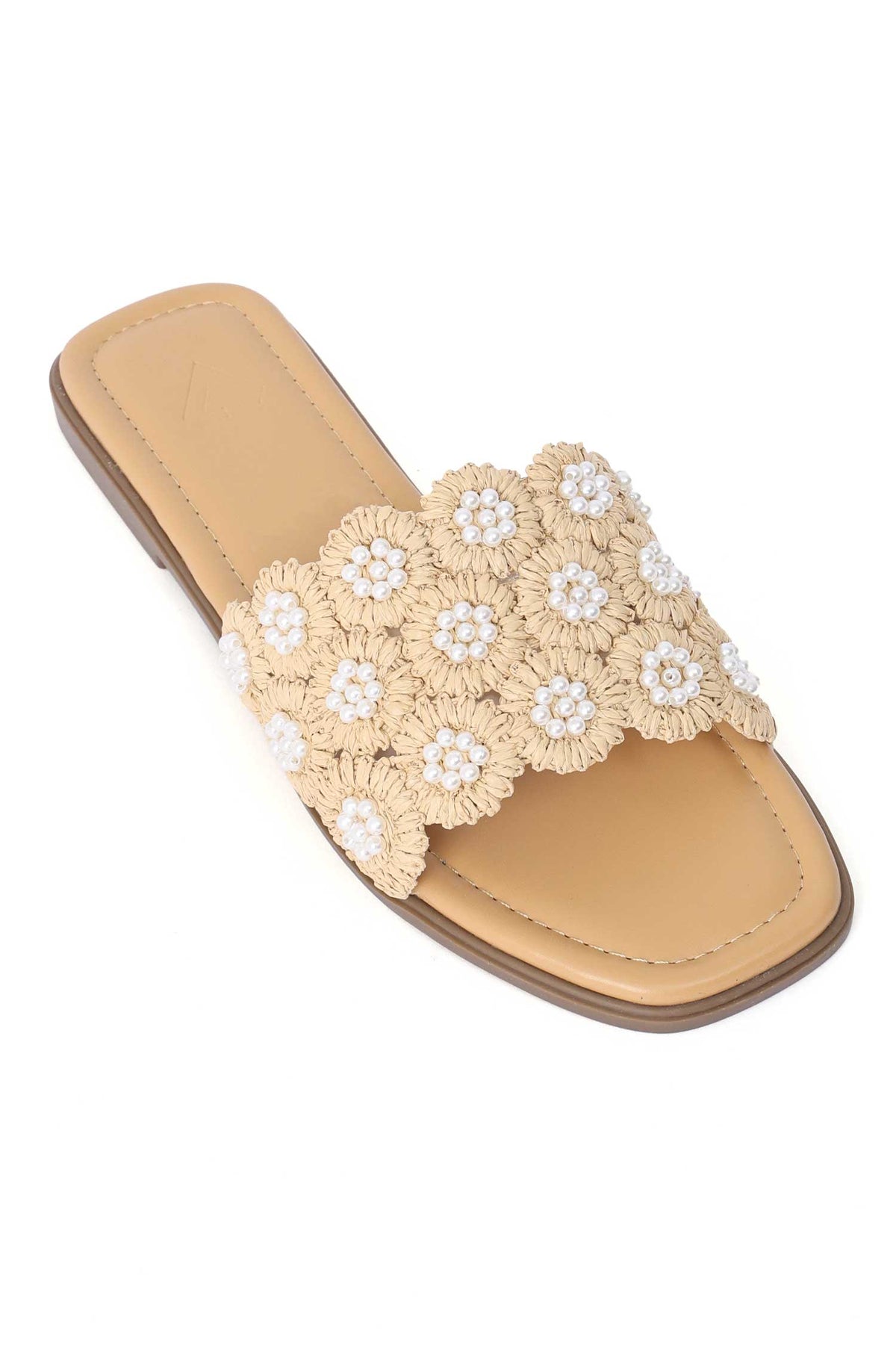 BLOSSOM PEARL SLIDE-BEIGE
