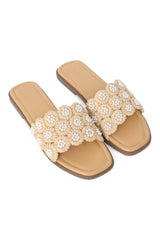 BLOSSOM PEARL SLIDE-BEIGE