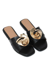 GOLD OPULENT SWIRL SLIDE-BLACK
