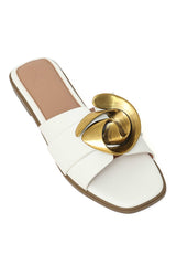 GOLD OPULENT SWIRL SLIDE-WHITE