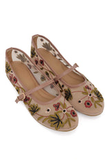 WILDFLOWER DREAM EMBROIDERED FLAT-NUDE