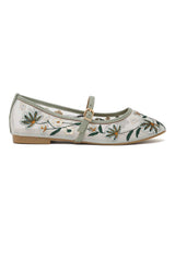 WILDFLOWER DREAM EMBROIDERED FLAT-L-GRN-PINK