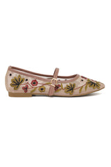 WILDFLOWER DREAM EMBROIDERED FLAT-NUDE