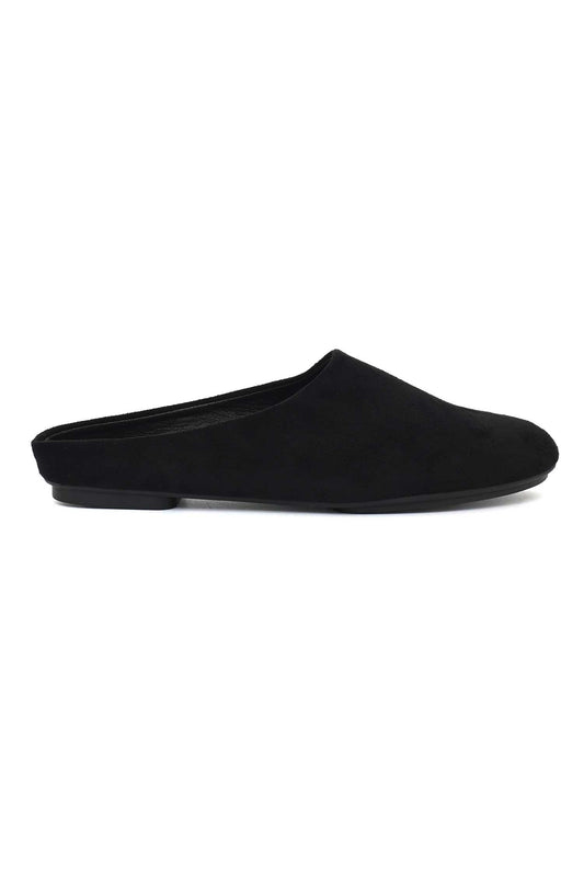 PLUSH TOUCH MULE-BLACK