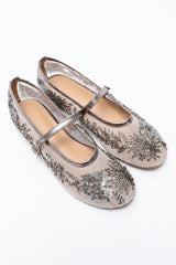 FLORAL MESH BALLERINAS-GUN