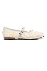 FLORAL MESH BALLERINAS-BEIGE