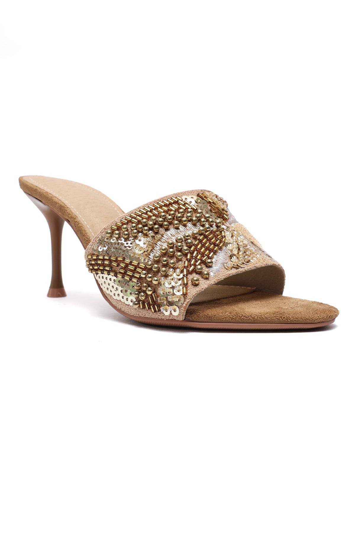 BLOOM STILETTO HEELS-KHAKI