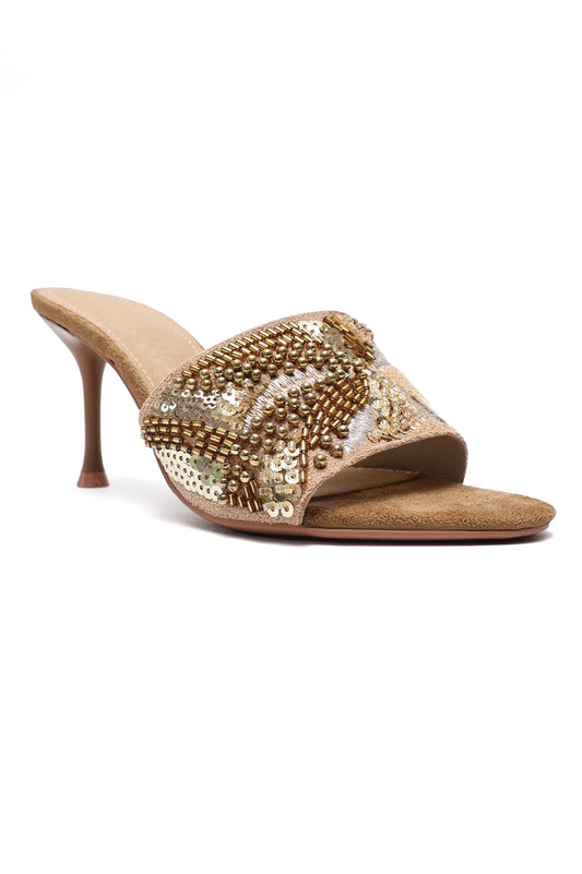 BLOOM STILETTO HEELS-KHAKI