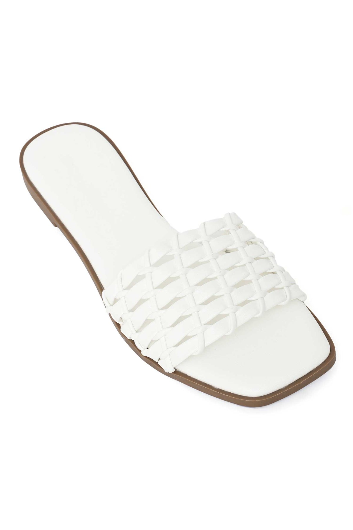 INTERWOVEN FLAT SLIDE-WHITE