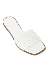 INTERWOVEN FLAT SLIDE-WHITE