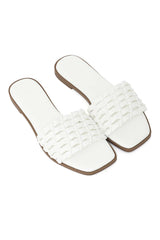 INTERWOVEN FLAT SLIDE-WHITE