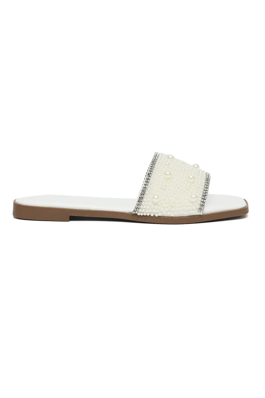 LUXE PEARL SLIDE-WHITE