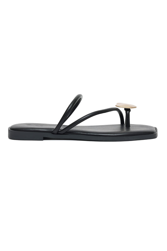 SCULPT METAL SANDAL-BLACK
